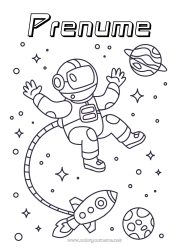 Pagină de colorat personalizată Rachetă Spațiu Planete și sistemul solar Colorează intermediare Pământ Astronaut Astronomie Vehicule aeriene Meserii de explorare