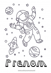 Dessin gratuit Fusée Planètes et système solaire Coloriages intermédiaires Astronaute Astronomie Véhicules aériens Métiers d'exploration