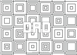 Free colouring Decorated name Geometric shapes Square