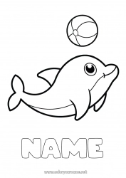 Free drawing Sea Animal Dolphin Easy coloring pages Marine or aquatic animals