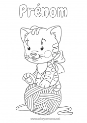 Coloriage gratuit Chat Animal Chiens et chats