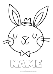 Free colouring Rabbit Animal Easter Easy colouring pages Forest animals