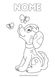 Disegno gratuito Carino Cane Farfalla Animale Insetti CanI e gatti