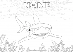 Disegno gratuito Mare Animale Squalo Animali marini o acquatici