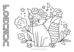 Gratis tegning Blomster Rev Dyr Skogsdyr