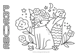 Desen liber de colorat Flori Vulpe Animal Animale din pădure