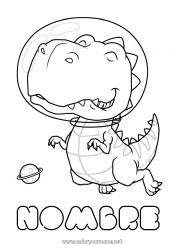 Colorear para personalizar Dinosaurios Animales Espacio Astronauta Carreras de exploración