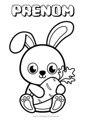 Coloriage gratuit Mignon Lapin Animal Coloriages faciles Animaux de la forêt