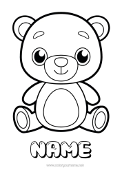 Free colouring Bear Cute Animal Teddy bear Easy colouring pages Forest animals