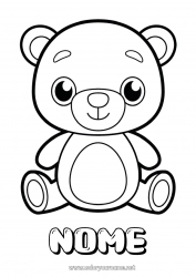 Desenho para personalizar Urso Fofo Animal Filhote de urso Desenhos para colorir fáceis Animais da floresta
