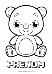 Coloriage gratuit Ours Mignon Animal Ourson Coloriages faciles Animaux de la forêt