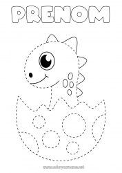 Coloriage gratuit Mignon Dinosaures Activités enfants Trace et colorie