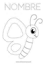 Dibujo libre Lindo Mariposa Actividades para niños Animales Trazo y color Insectos