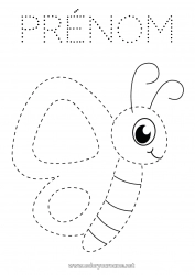 Dessin gratuit Mignon Papillon Activités enfants Animal Trace et colorie Insectes
