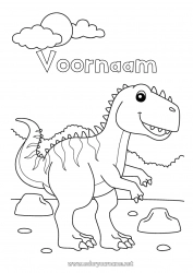 Gratis kleurplaat Dinosaurussen Dier Tyrannosaurus