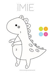 Kolorowanka za darmo Dinozaury Magiczne kolorowanki Aktywności dla dzieci Zwierzę