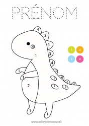 Dessin gratuit Dinosaures Coloriages magiques Activités enfants Animal