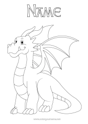 Free colouring Dragon Animal Dragons, unicorns, and fantastical creatures