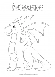 Colorear gratis Dragón Animales Dragones, unicornios y animales fantásticos