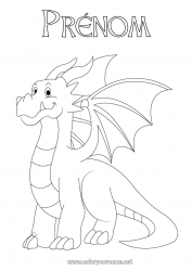 Dessin gratuit Dragon Animal Dragons, licornes et animaux fantastiques