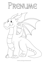 Desen liber de colorat Dragon Animal Dragoni, unicorni și animale fantastice