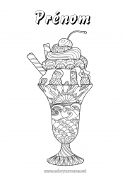 Dessin gratuit Mandala Nourriture Gourmandises, sucreries Glace Coloriages complexes