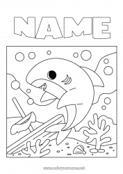 Free drawing Sea Animal Intermediate coloring pages Shark Marine or aquatic animals