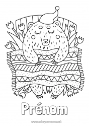 Coloriage gratuit Ours Printemps Animal Coloriages intermédiaires Animaux de la forêt