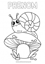 Dessin gratuit Mignon Automne Animal Champignon Escargot