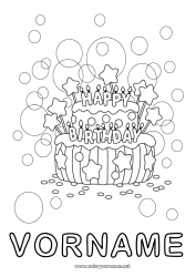 Kostenlose Zeichnung Kerze Kuchen Geburtstag
