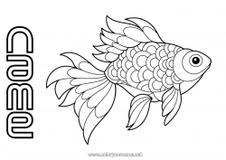 Free drawing Animal Fish April Fools' Day Marine or aquatic animals