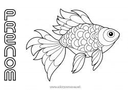 Coloriage gratuit Animal Poisson Poisson d'avril Animaux marins ou aquatique