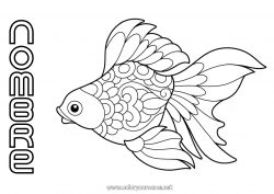 Colorear gratis Animales Pescado Día de los Inocentes Animales marinos o acuáticos