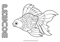 Coloriage gratuit Animal Poisson Poisson d'avril Animaux marins ou aquatique