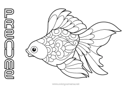 Pagină de colorat personalizată Animal Pește Păcăleală de 1 aprilie Animale marine sau acvatice