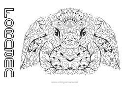Gratis färgläggning Mandala Kanin Djur Skogens djur