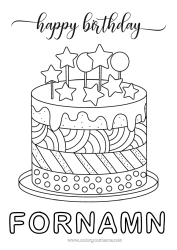 Gratis teckning Kaka Födelsedag Mellannivå färgläggningar Grattis på födelsedagen!