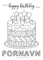 Gratis fargelegging Kake Bursdag Mellomliggende fargelegginger Gratulerer med dagen!