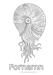 Gratis färgläggning Mandala Hav Djur Snäckor Komplexa målarbilder Marina djur eller vattenlevande djur