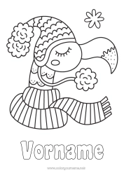 Kostenlose Zeichnung Winter Vogel Tier Flamingo Vögel und fliegende Säugetiere Wintermütze