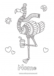 Desenho para personalizar Inverno Pássaro Animal Bebida Flamingo Pássaros e mamíferos voadores