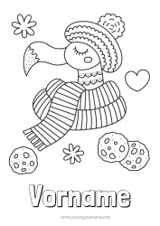 Kostenlose Zeichnung Winter Vogel Tier Flamingo Vögel und fliegende Säugetiere Wintermütze