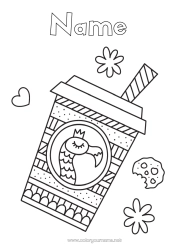 Colouring to customise Bird Animal Drink Pink Flamingo Birds And Flying Mammals