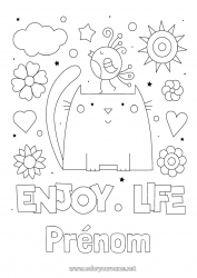 Coloriage gratuit Chat Oiseau Animal Positif Chiens et chats Oiseaux et mammifères volants