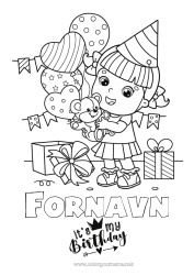 Gratis tegning Slik Gaver Fødselsdag Pige