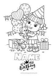 Colouring to customise Sweets Gifts Birthday Girl