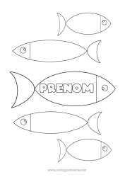 Dessin gratuit Activités enfants Animal Poisson d'avril Coloriages faciles