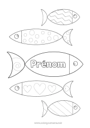 Coloriage gratuit Activités enfants Animal Points à relier Poisson Poisson d'avril Coloriages faciles Trace et colorie Animaux marins ou aquatique