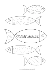 Gratis tekening Activiteiten voor Kinderen Dier Van punt naar punt Vis 1 april Eenvoudige kleurplaten Trace et colorie Zeedieren