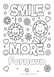 Gratis fargelegging Blomster Positiv Smilley